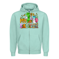 Seafoam Easter Day My first Easter with eggs and rabbits Zipper Hoodie - OliviaCreatesArt