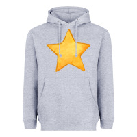 Heather Grey yellow star Heavyweight Hoodie - FaDigitalArtStudio