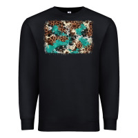 Black Cowhide Turquoise Glitter Premium Sweatshirt - FaDigitalArtStudio