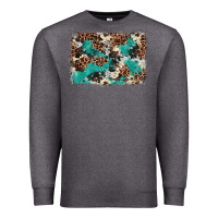 Charcoal Heather Cowhide Turquoise Glitter Premium Sweatshirt - FaDigitalArtStudio