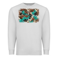 Dove Grey Cowhide Turquoise Glitter Premium Sweatshirt - FaDigitalArtStudio