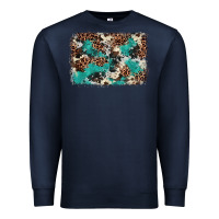 Navy Cowhide Turquoise Glitter Premium Sweatshirt - FaDigitalArtStudio