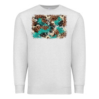 Oatmeal Heather Cowhide Turquoise Glitter Premium Sweatshirt - FaDigitalArtStudio