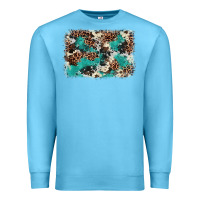Ocean Blue Cowhide Turquoise Glitter Premium Sweatshirt - FaDigitalArtStudio