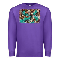 Purple Cowhide Turquoise Glitter Premium Sweatshirt - FaDigitalArtStudio