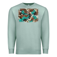 Seafoam Cowhide Turquoise Glitter Premium Sweatshirt - FaDigitalArtStudio