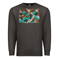 Smoke Cowhide Turquoise Glitter Premium Sweatshirt - FaDigitalArtStudio