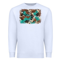 White Cowhide Turquoise Glitter Premium Sweatshirt - FaDigitalArtStudio
