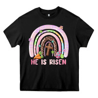 Black he is risen easter rainbow Heavy Core Tee - MaliasSmallBusiness
