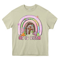 Mossy he is risen easter rainbow Heavy Core Tee - MaliasSmallBusiness