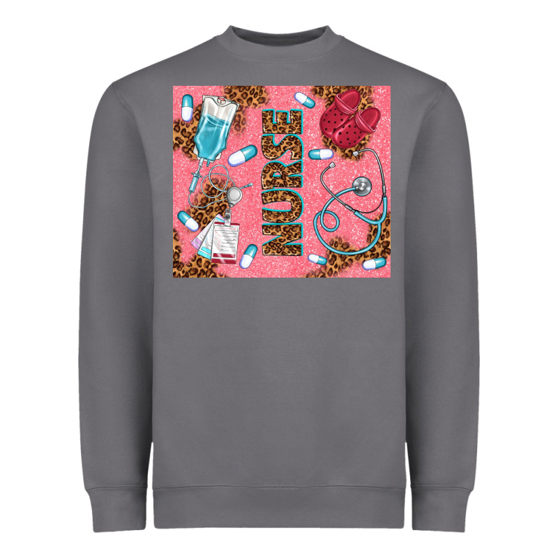 Pink Glitter Nurse Heavyweight Sweatshirt by TumblerDesignByShophia | Teevron