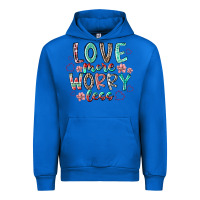 Cobalt love more worry less Urban Hoodie - RacoonDesign