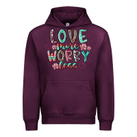 Mauve Wine love more worry less Urban Hoodie - RacoonDesign