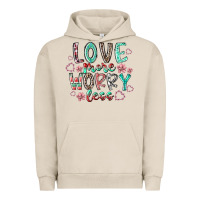 Pigment French Oak love more worry less Urban Hoodie - RacoonDesign
