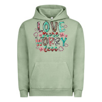 Pigment Oil Green love more worry less Urban Hoodie - RacoonDesign