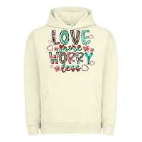 Pigment Pistachio love more worry less Urban Hoodie - RacoonDesign