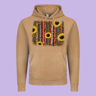 Sunflowers Serape Leopard Vintage Hoodie Designed By Ranaportraitstore