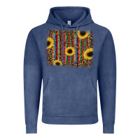 Vintage Denim sunflowers serape leopard Vintage Hoodie - RanaPortraitStore