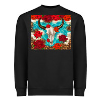 Black bull skull rose Heavyweight Sweatshirt - TumblerDesignByShophia