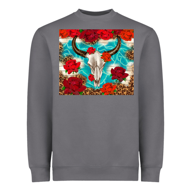 Bull Skull Rose Heavyweight Sweatshirt by TumblerDesignByShophia | Teevron