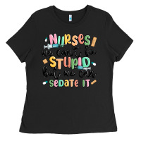 Black nurses we cant fix stupid Ladies Tee - MaliasSmallBusiness