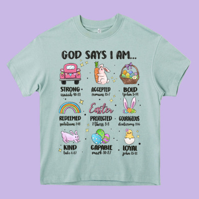 Christian Easter Heavy Core Tee Designed By Maliassmallbusiness