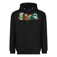 Black Winter Coffee Cups Heavyweight Hoodie - FaDigitalArtStudio