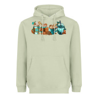 Matcha Winter Coffee Cups Heavyweight Hoodie - FaDigitalArtStudio