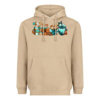 Mushroom Winter Coffee Cups Heavyweight Hoodie - FaDigitalArtStudio