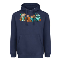 Navy Winter Coffee Cups Heavyweight Hoodie - FaDigitalArtStudio