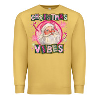 Antique Gold Pink Christmas Vibes Santa Premium Sweatshirt - FaDigitalArtStudio