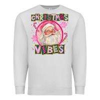 Dove Grey Pink Christmas Vibes Santa Premium Sweatshirt - FaDigitalArtStudio