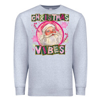 Heather Grey Pink Christmas Vibes Santa Premium Sweatshirt - FaDigitalArtStudio