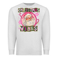 Oatmeal Heather Pink Christmas Vibes Santa Premium Sweatshirt - FaDigitalArtStudio