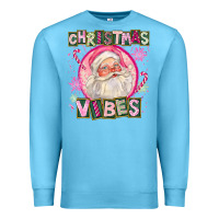 Ocean Blue Pink Christmas Vibes Santa Premium Sweatshirt - FaDigitalArtStudio