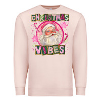 Pale Pink Pink Christmas Vibes Santa Premium Sweatshirt - FaDigitalArtStudio