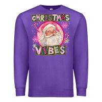 Purple Pink Christmas Vibes Santa Premium Sweatshirt - FaDigitalArtStudio