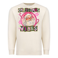 Sandshell Pink Christmas Vibes Santa Premium Sweatshirt - FaDigitalArtStudio
