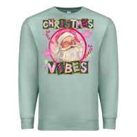 Seafoam Pink Christmas Vibes Santa Premium Sweatshirt - FaDigitalArtStudio