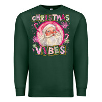 Sports Green Pink Christmas Vibes Santa Premium Sweatshirt - FaDigitalArtStudio