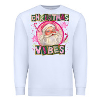 White Pink Christmas Vibes Santa Premium Sweatshirt - FaDigitalArtStudio