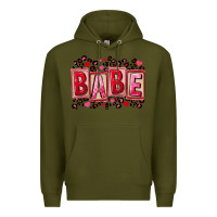 Army Green Valentine's Day babe Premium Hoodie - FaDigitalArtStudio