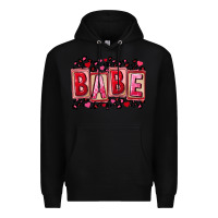 Black Valentine's Day babe Premium Hoodie - FaDigitalArtStudio