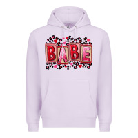 Lilac Valentine's Day babe Premium Hoodie - FaDigitalArtStudio