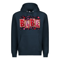 Navy Valentine's Day babe Premium Hoodie - FaDigitalArtStudio