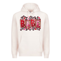 Pale Pink Valentine's Day babe Premium Hoodie - FaDigitalArtStudio