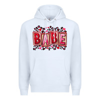 White Valentine's Day babe Premium Hoodie - FaDigitalArtStudio