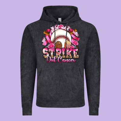 Strike Out Cancer Baseball Vintage Hoodie Designed By Artiststas