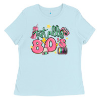 Baby Blue totally 80s retro vintage Ladies Tee - MaliasSmallBusiness