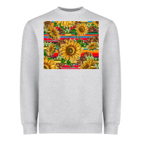 Heather Grey mexican sunflowers Heavyweight Sweatshirt - TumblerDesignByShophia
